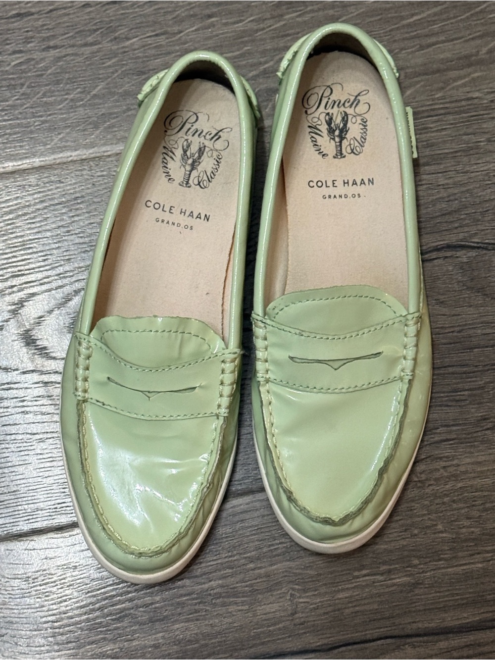 COLE HAAN SEAFOAM GREEN LOAFERS SHOES FLAT LEATHER 8.5